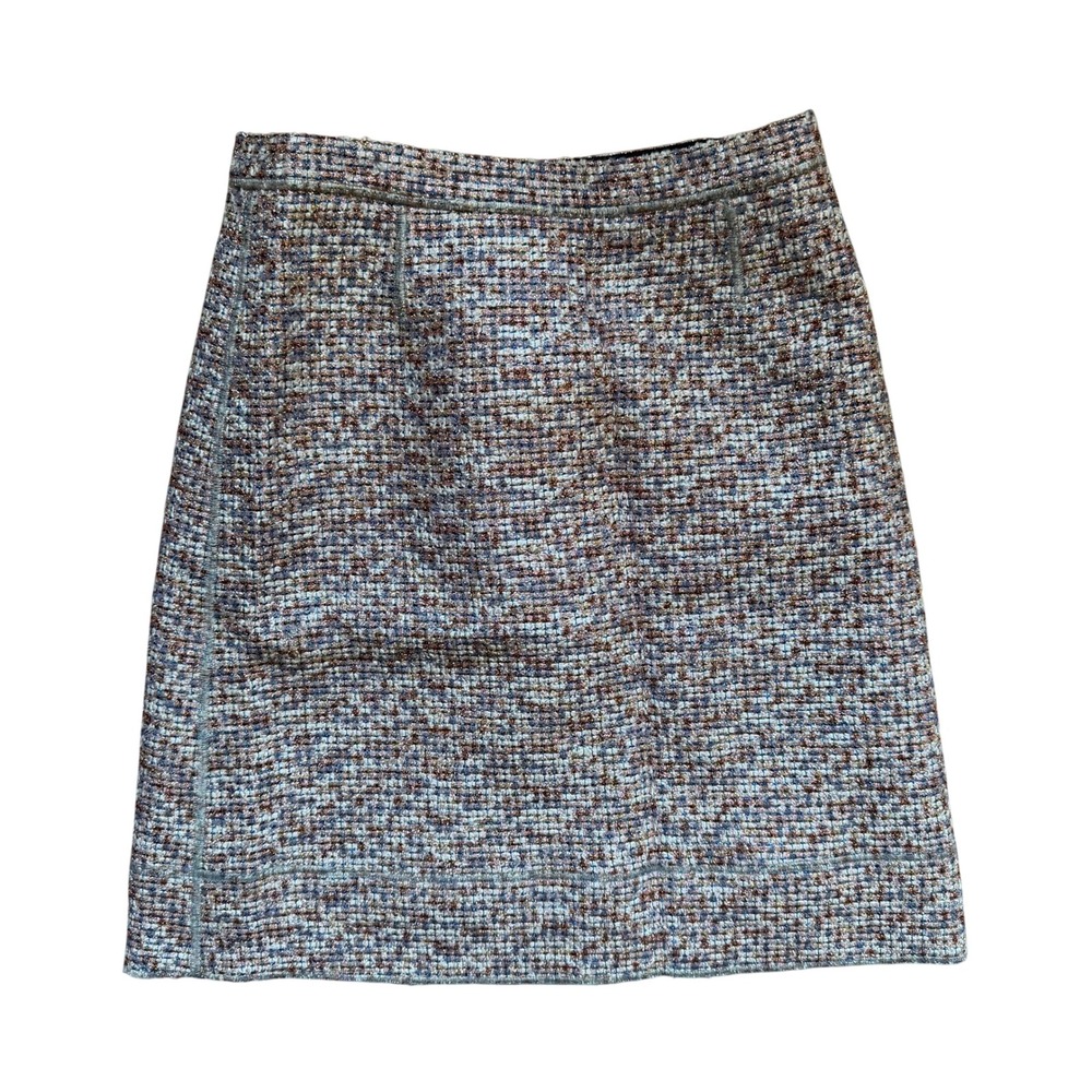 Marc Jacobs ‎ Barbiecore Metallic Boucle Tweed Mini Skirt Pink Blue Multi Size 6